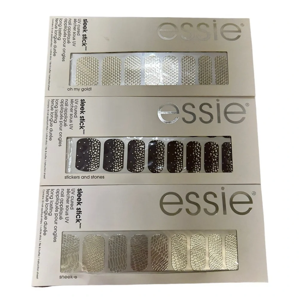 Essie Nail Stickers Sleek Stick UV Cured Appliqués Lot of 3